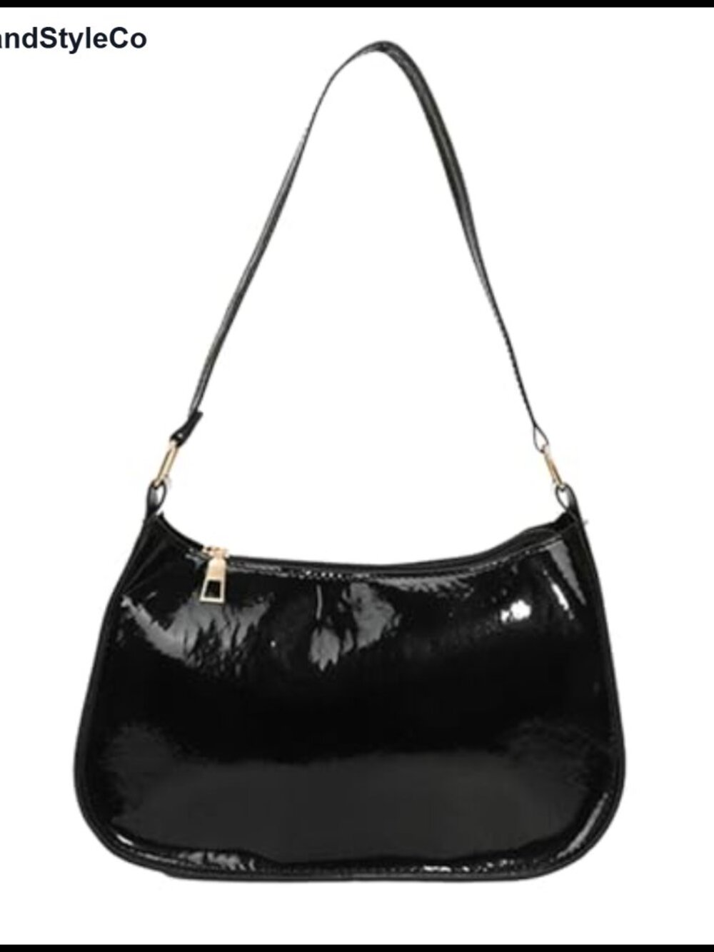 Patent Vegan Leather Mini Hobo Clutch Evening Purse